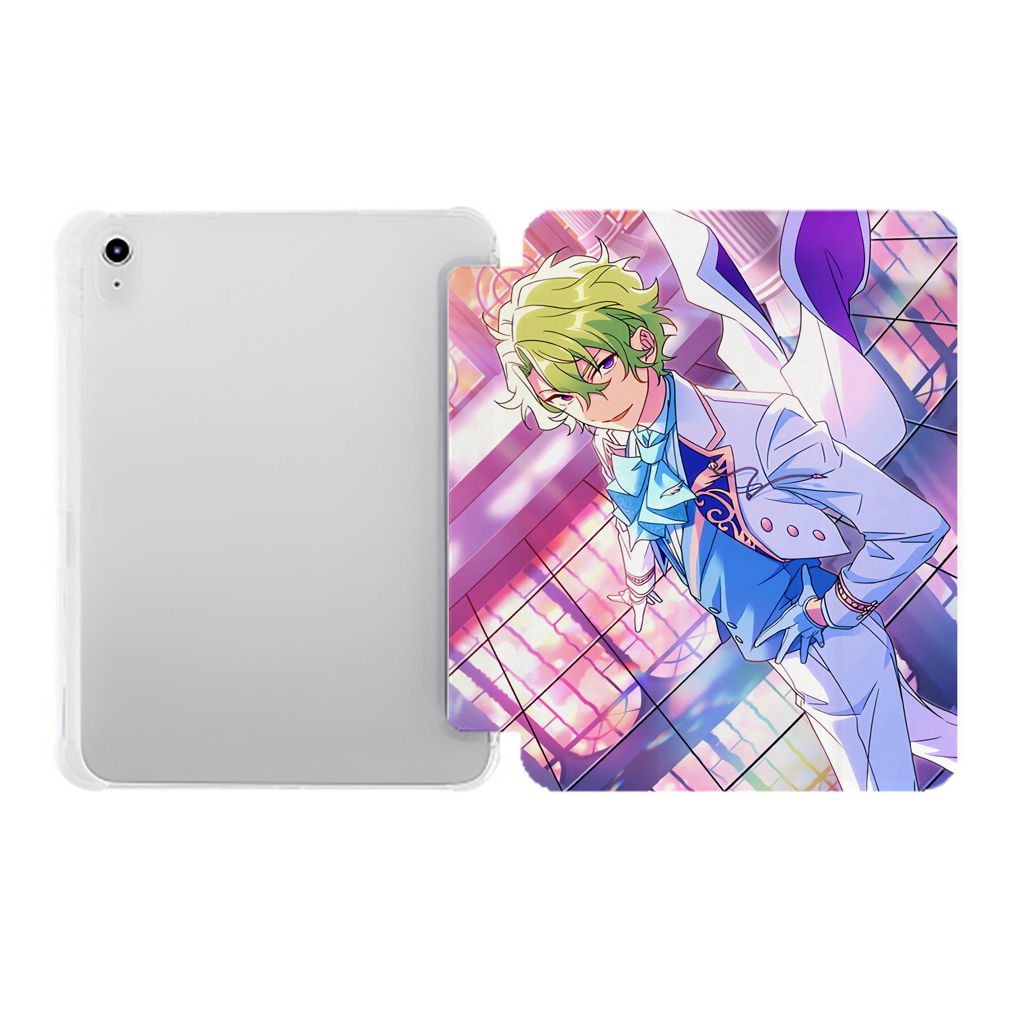 （画像用） あんさんぶるスターズ! Ensemble Stars IPad ケース ペン収納付き 三つ折りスタンド PUレザー×シリコン 対応機種9.5/10.5/10.9インチ